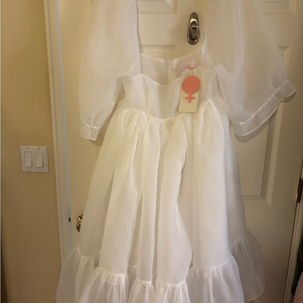 Selkie dress white midi